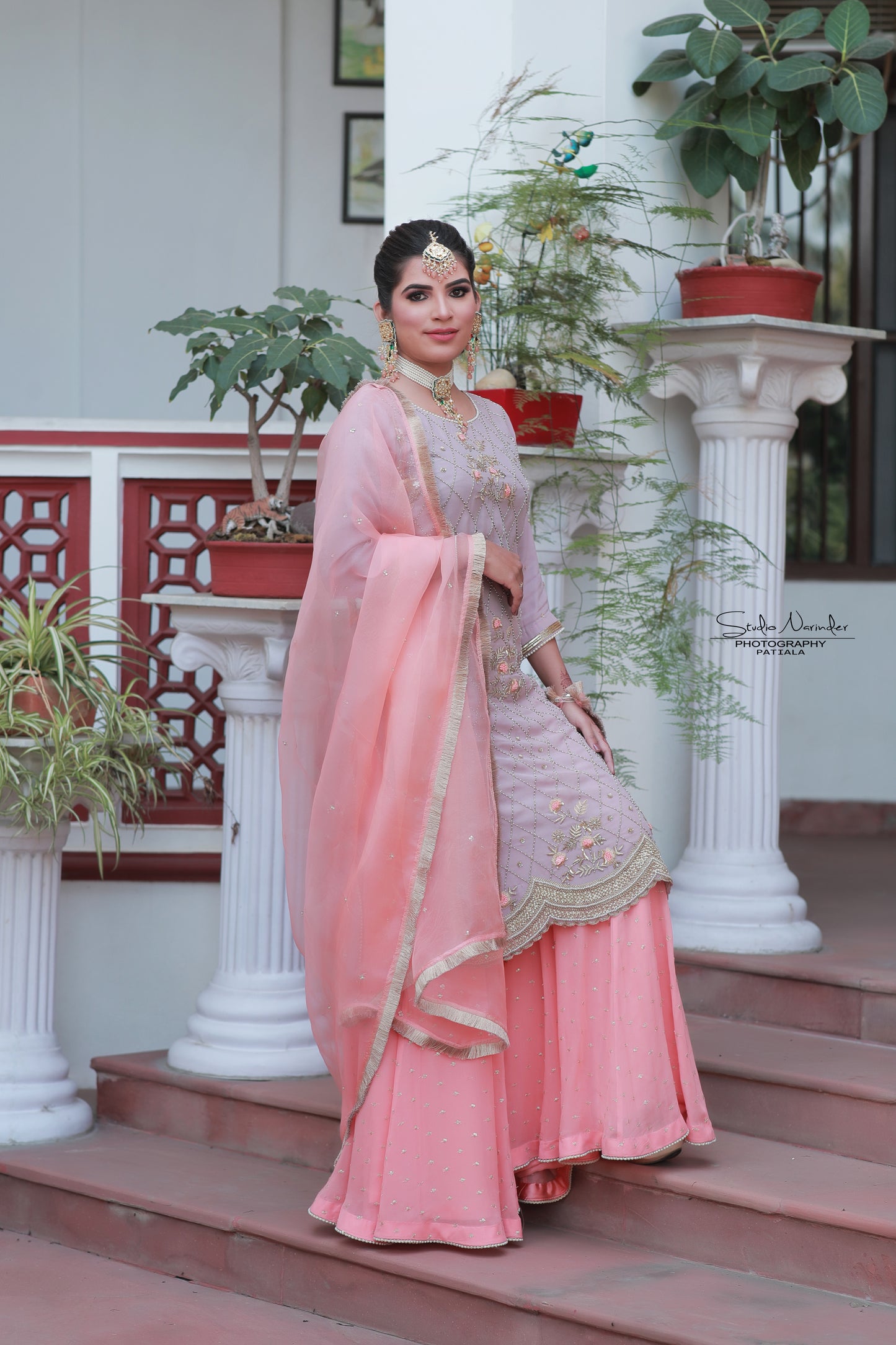 Lavender and Peach Garara Suit