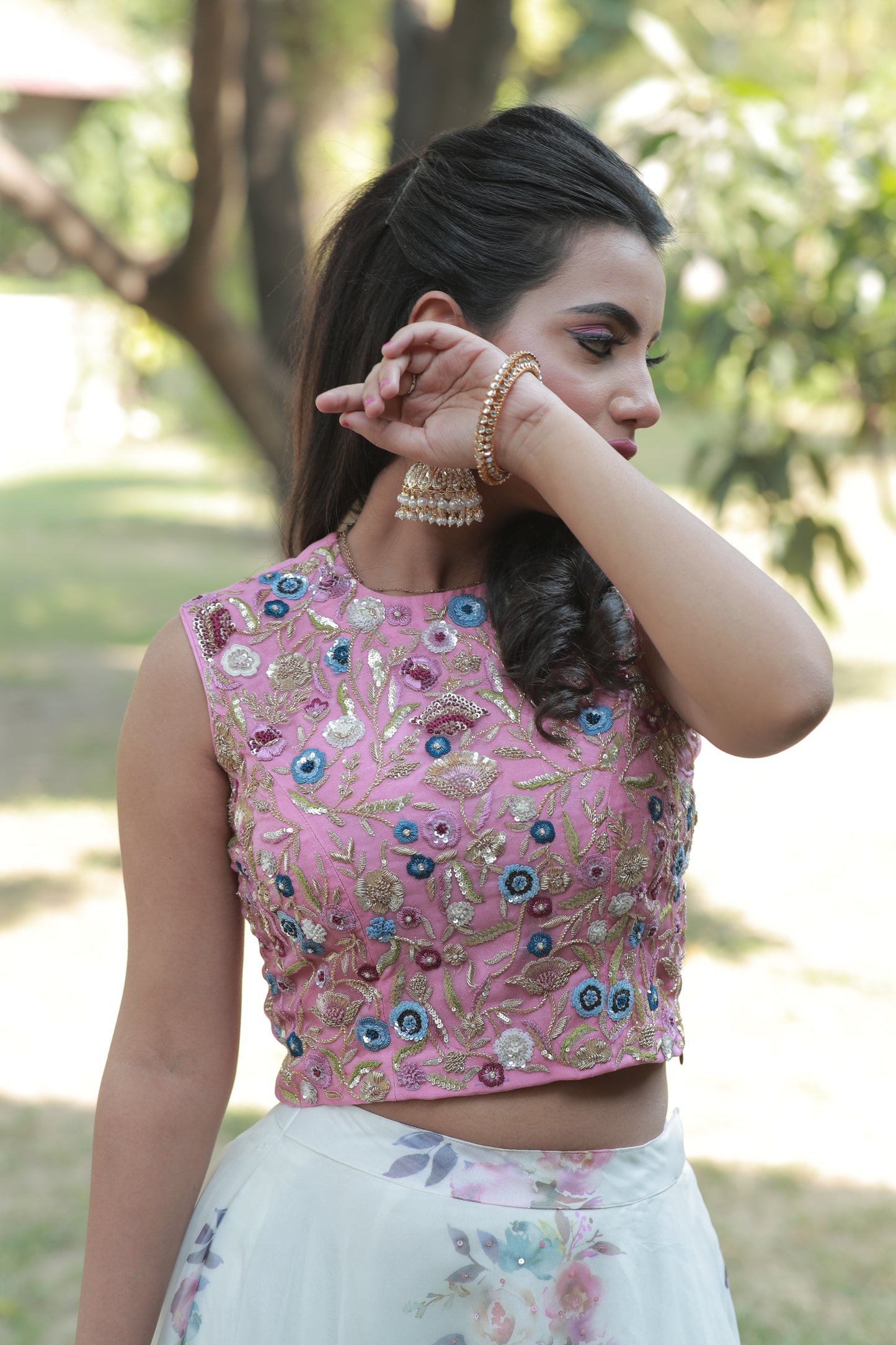 Pink Embroidered Blouse